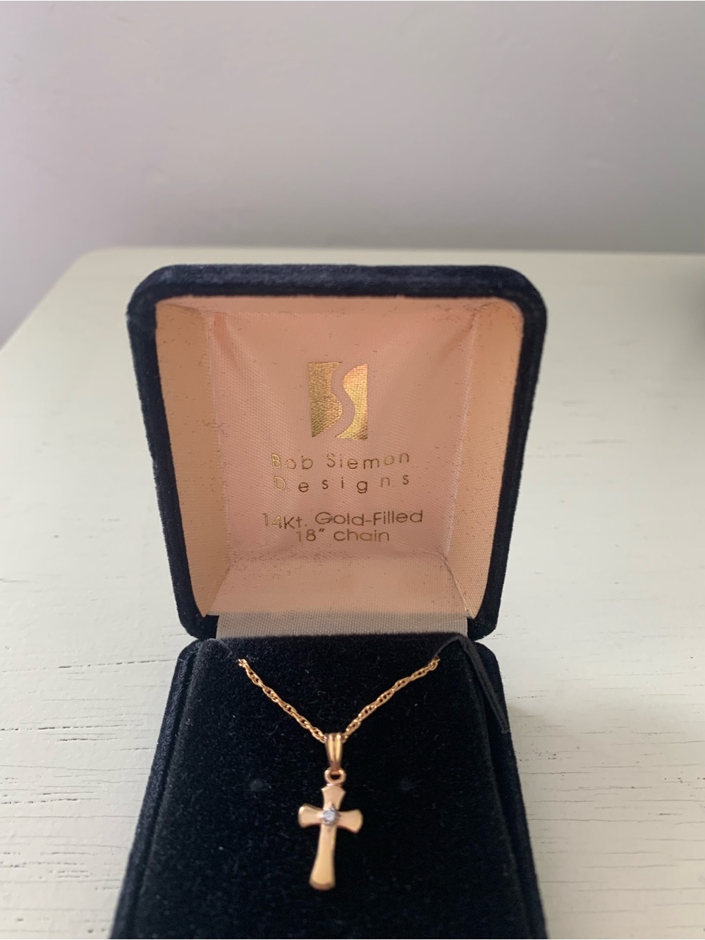 14Kt Gold Filled Cross Necklace - 18 in - New - Picture 3 of 7